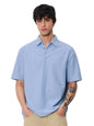 The Souled Store Textured Polo: Aqua Men and Boys Short Sleeves Collared Neck Cotton Blend Oversized Polos