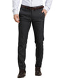 Turtle Men Dark Grey Slim Fit Dobby Flat Front Polyviscose Stretch Formal Trouser