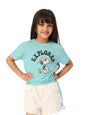 The Souled Store|Official Peanuts: Explorer Kids and Girls T-Shirts| Regular fit Graphic Printed| Half Sleeve|100% Cotton Blue C