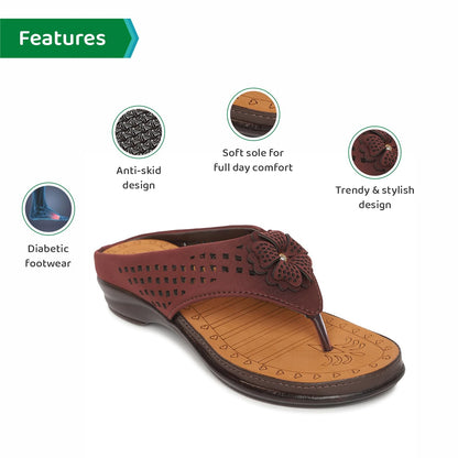 Ortho Joy WomenS Doctor Orthopedic Soft Slippers - Brown