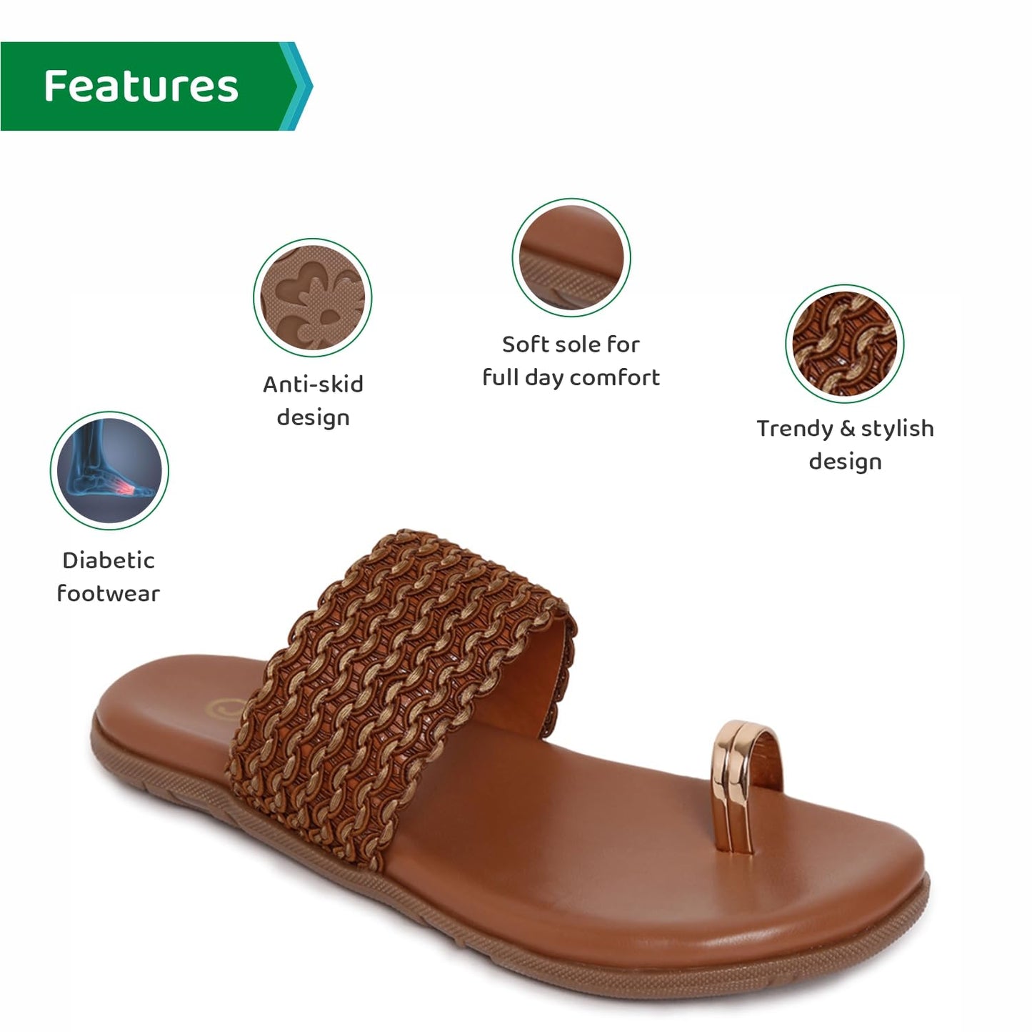 Ortho Joy Fancy Doctor Slippers | Soft Chappal For Women | Casual Flat Sandals