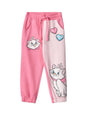 The Souled Store Disney: Purr-FECT Girls Drawstringed Pink Graphic Printed Regular Fit Cotton Joggers (2-8 Yrs)
