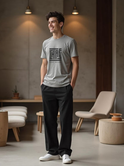 Nobero MenS Regular Fit T-Shirt (1M-Twts-C0561-Wr_Grey