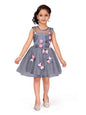 Aarika Girl's Knee Length Dress Grey 4 Years-5 Years