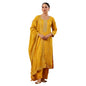 Ishin WomenS Poly Silk Ethnic Motifs Zari Mustard Straight Kurta Suit Set With Trousers And Dupatta