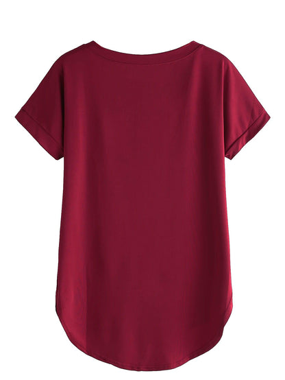 Fabricorn Womens Solid Regular Fit T-Shirt (GT01_UpDown4_P_Maroon