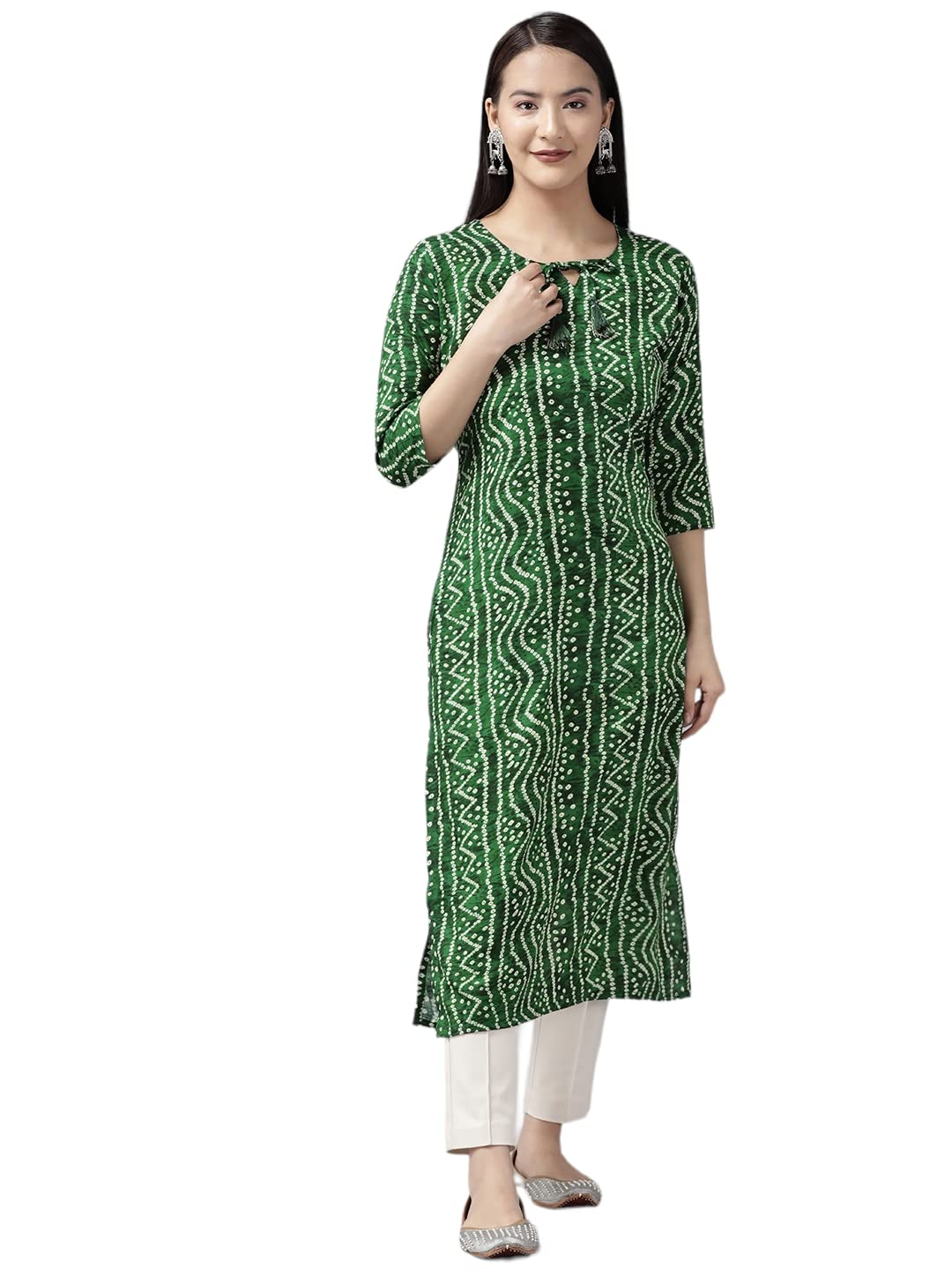 Aarika Women'S Cotton Regular Tunic Shirt (Kurti-W-Sm-7060_Green