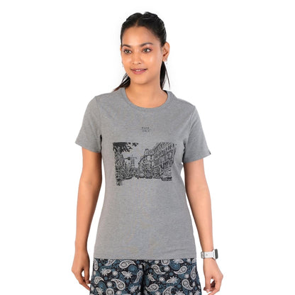 Rupa Colors Playsure Printed Cotton Blended Round Neck Womens T-Shirt, Short-Sleeve, Pack of 1