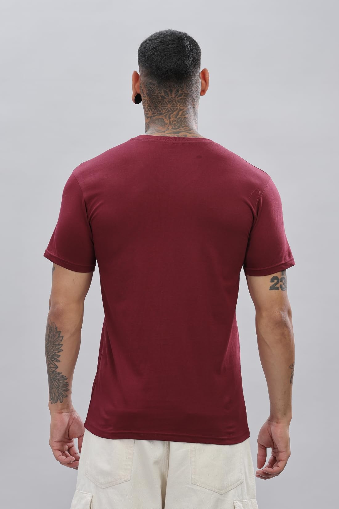 ADRO V-Neck T Shirt for Men, 100% Cotton Vneck Tshirt is Ideal for Casual wear, Workouts and Loungewear, Adding a Stylish Touch.