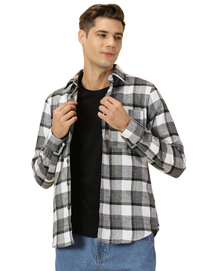 Thomas Scott Mens Checkered Slim Fit Shirt (TS1175_Green
