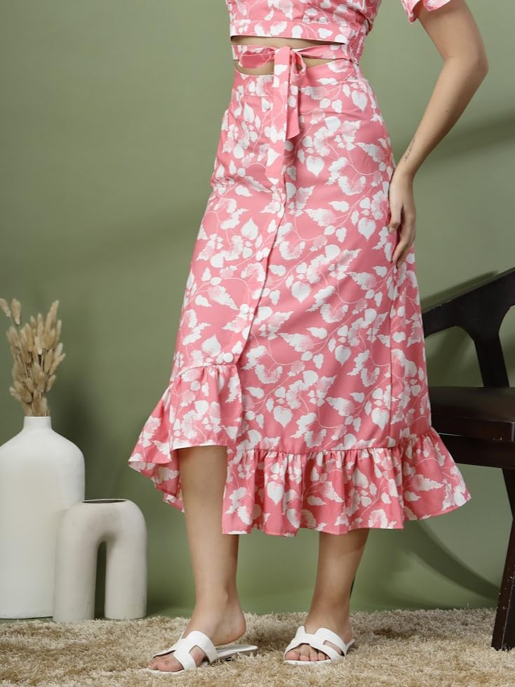 OOMPH! Long Skirts for Women Pink - msk195