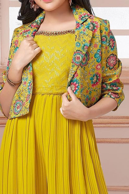 Xomantic Fashion Womens Jacket Style Top and Plazzo Set