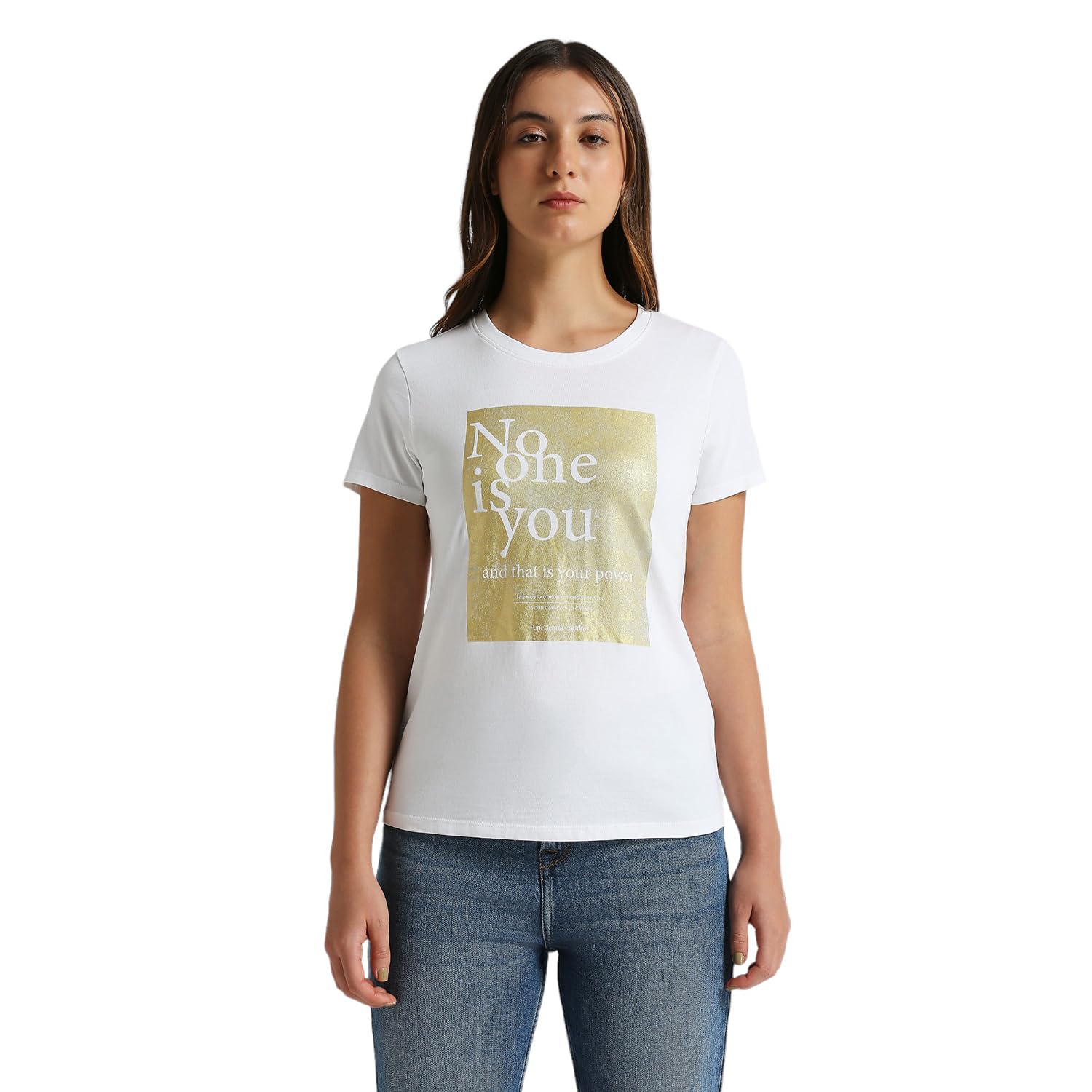 Pepe Jeans White Foil Print Short Sleeve T-Shirt
