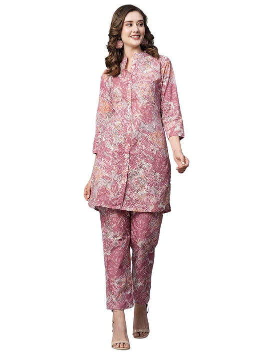 rytras Women Cotton Printed Straight Kurta and Pant Set