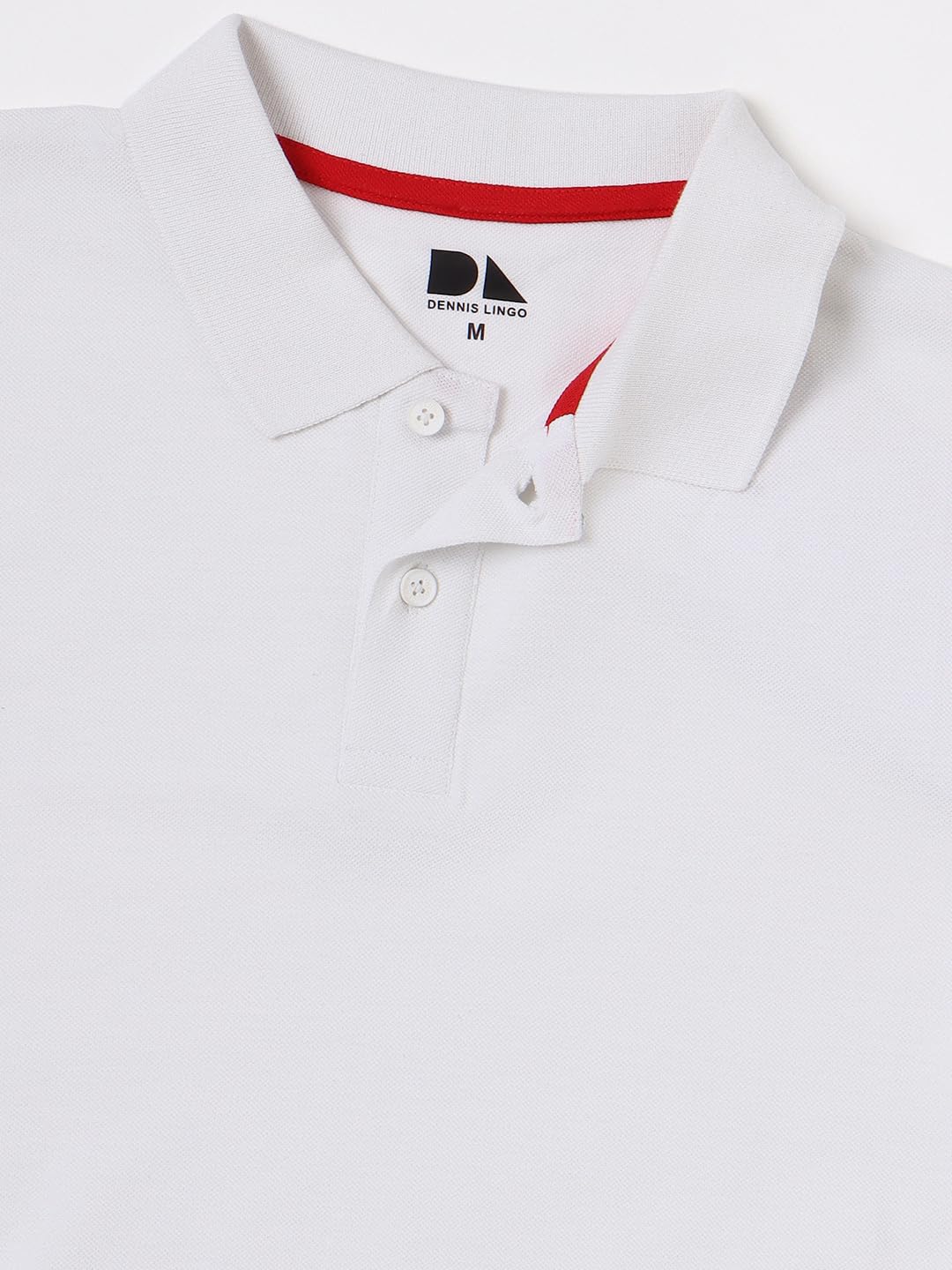 Dennis Lingo Mens Slim fit Solid White Polo T-Shirt