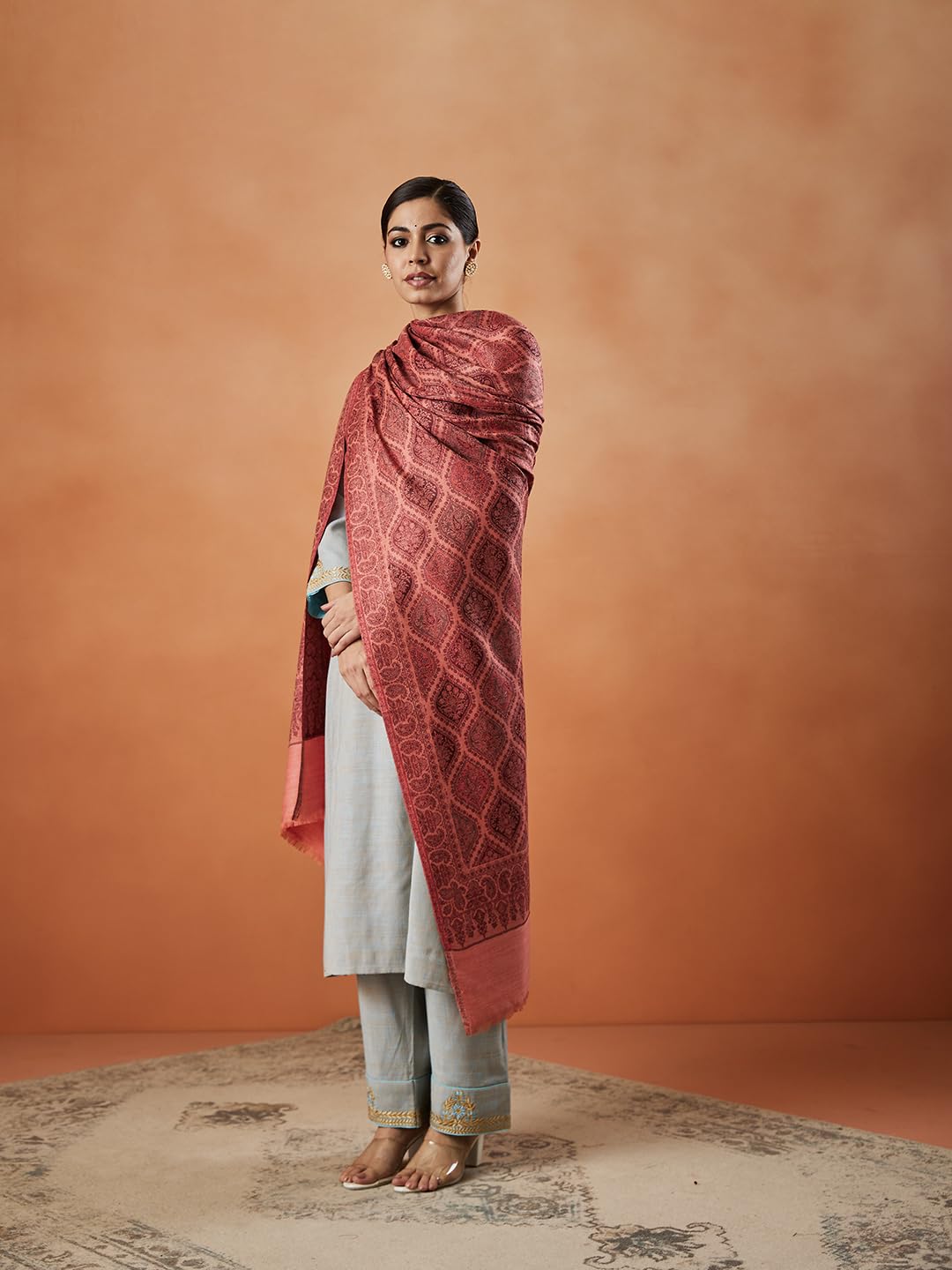 Pashmoda Women Shabnam Kashmiri Jamawar Woven Shawl (Size: 101X203 CM)