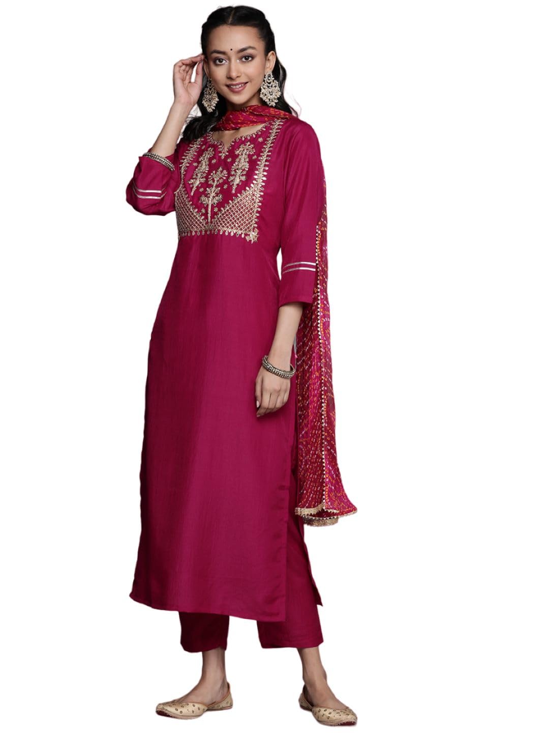 Varanga WomenS Silk Blend Kurta Set (Nv_Vskd159_Purple