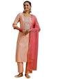Libas WomenS Silk Blend Kurta Sets (Gs923_Peach