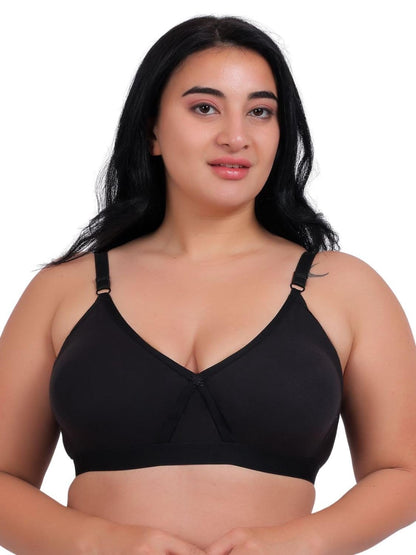 Fabme WomenS Seamless Non Padded Non-Wired Bra, Cross Belt, Heavy Support, Double Layer Cups, Broad Elastic Bra (Pack Of 1) (Bl