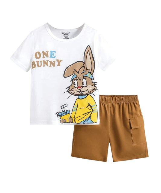 Kyda Kids100% Pure Cotton Premium Printed BoyS Tshirt And Shorts Set For Summer