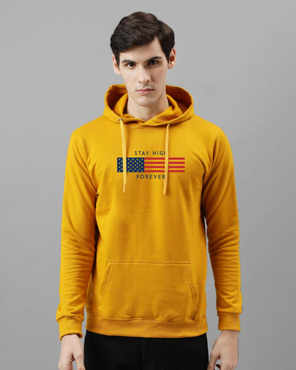 ADRO Men's Cotton Blend Neck Hooded Sweatshirt (H24-FLAG)