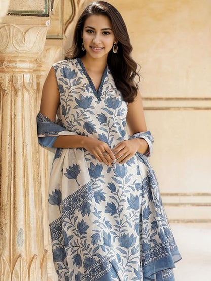 SHIENZY Dupatta set || Kurta set || Kurta pant set || Ethnic set || Sleeveless kurta set for women