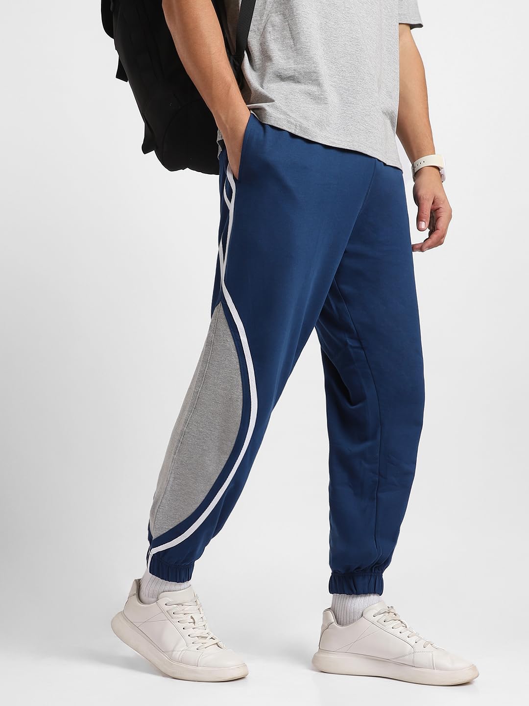 Nobero Jackson Joggers MenS Solid Navy Blue Color Slim Fit Night Sleep Lounge Running Joggers Lower Wear Sweat Bottoms Track Pa