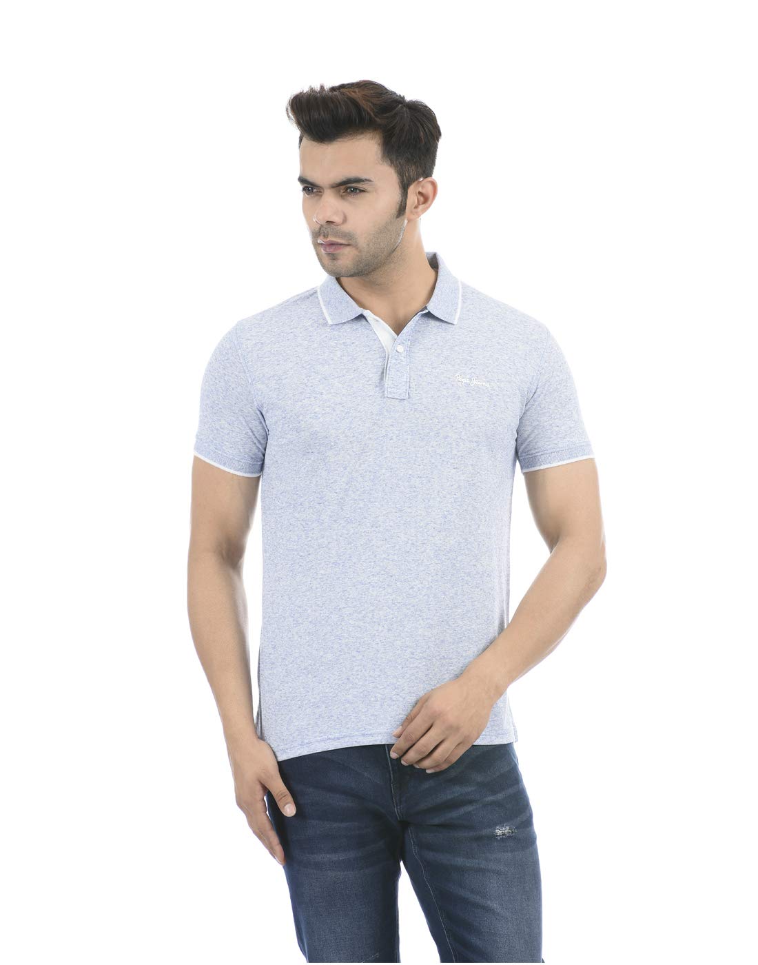 Pepe Jeans Men Solid Regular Fit Polo(Pm541454_Pink_M)