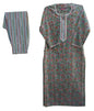 ANNI DESIGNER Women's Cotton Blend Printed Straight Kurta with Pant (Dawai Green-Nw)