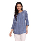 Fabindia Blue Viscose Hand Block Printed Tunic