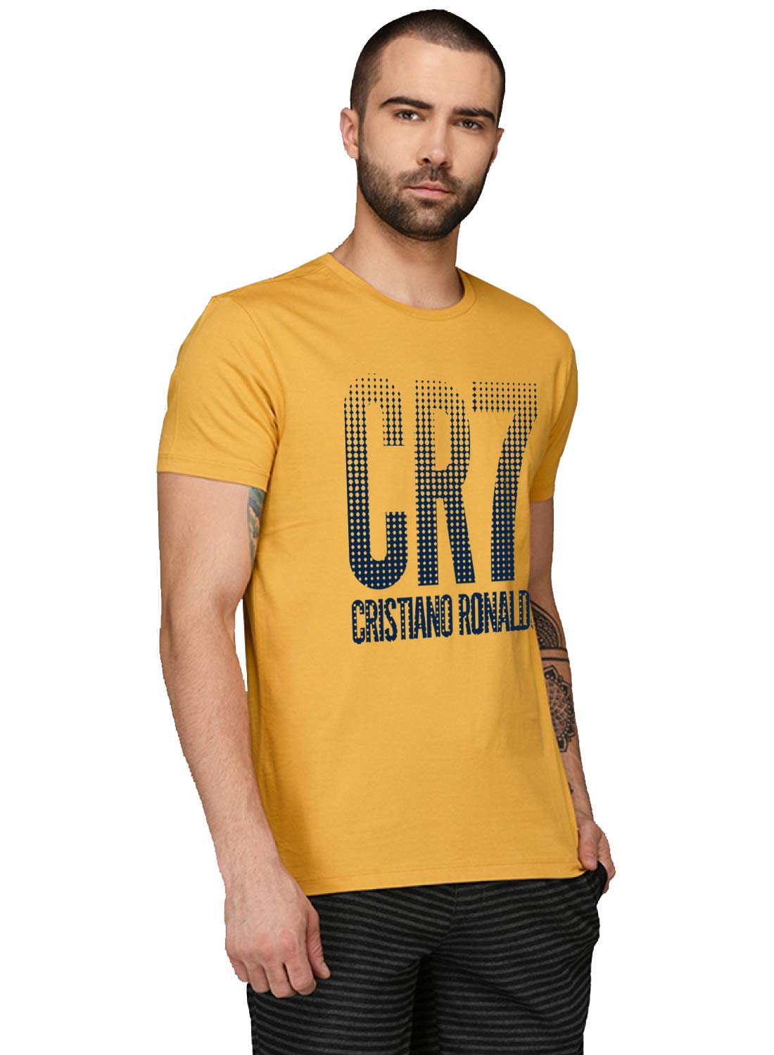 ADRO Design Printed T-Shirts for Men & Women (RNR-S35-CR07-MU_Mustard)