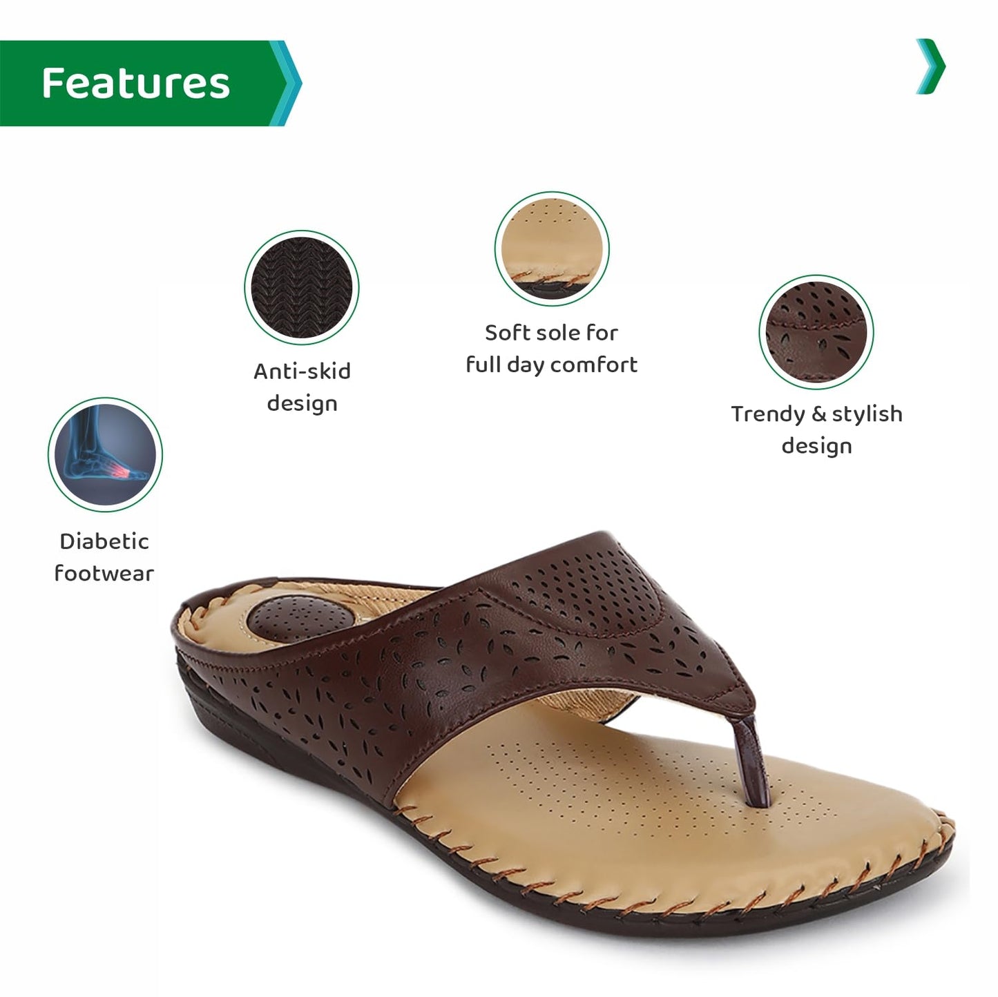 Ortho Joy Doctor Slippers | Soft Fancy Chappal For Women | Comfortable Footwear For Women
