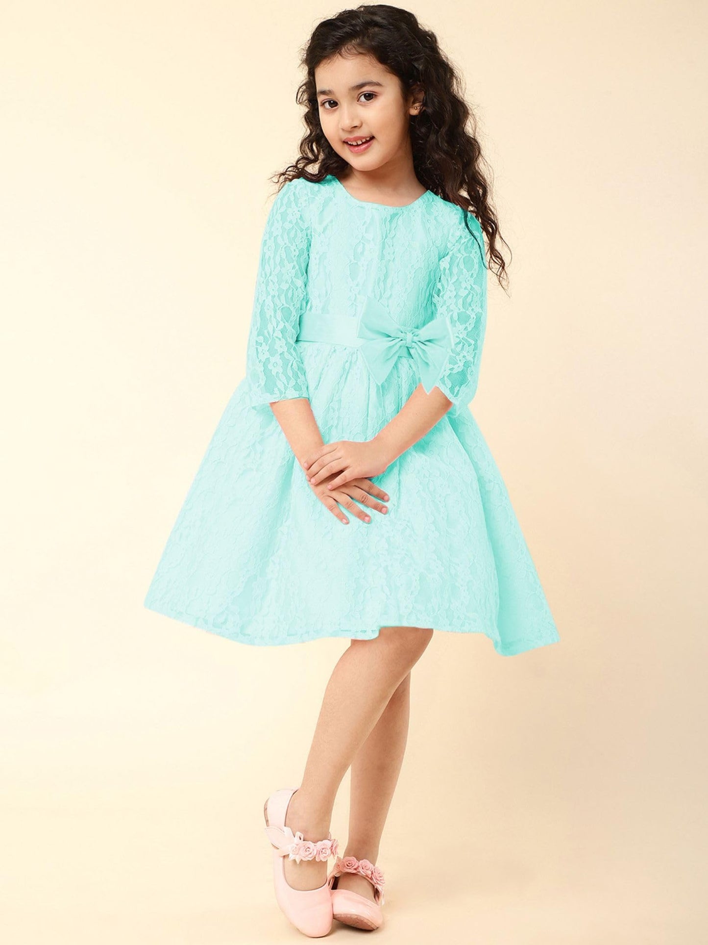 A.T.U.N. Girls Double Bow Dress Mint