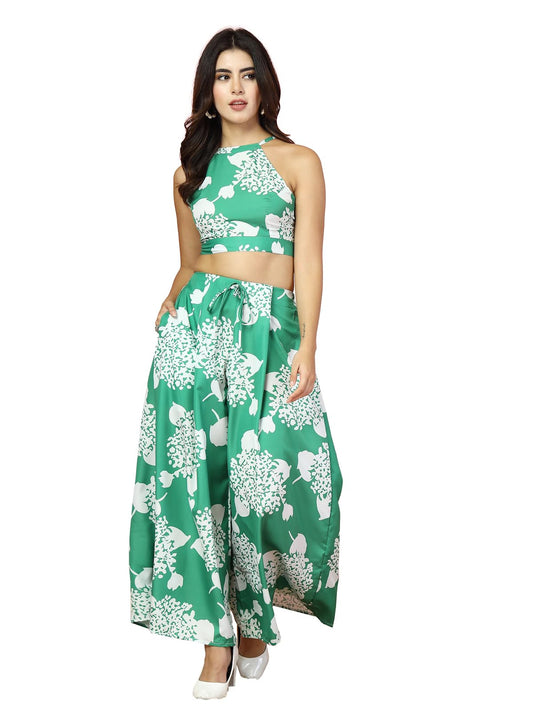 Oomph! WomenS Crepe Top And Trouser Pant Set |Two Piece Co-Ord Set | Wester Wear Regular Fit | Stylish Multipurpose Top - Botto