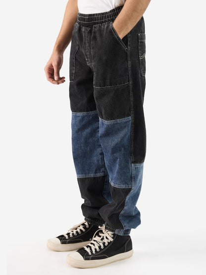 The Souled Store Dawn Men and Boys Blue and Black Baggy Fit Joggers