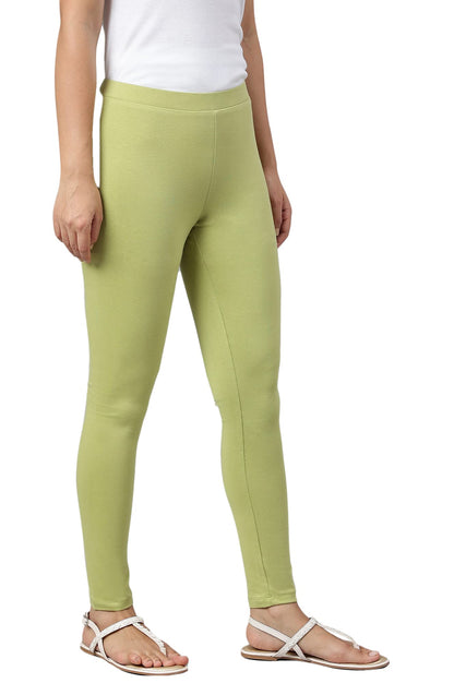 W for Woman Pistachio Green Cotton Jersy Tights