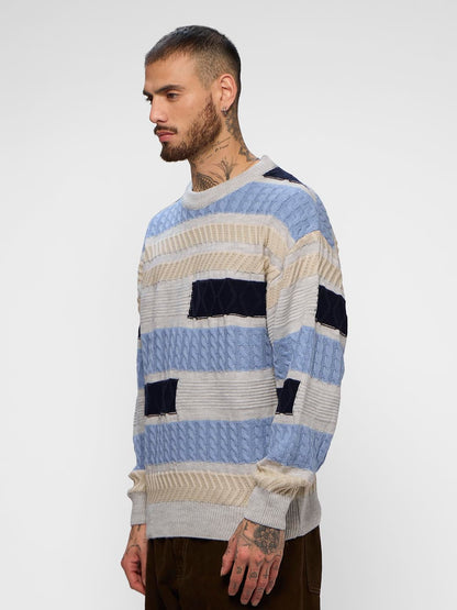 The Souled Store Official Cable Knit Pullover: Ocean Dune Oversized Pullovers for Men and Boys
