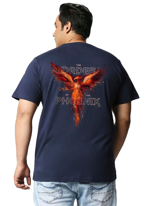 Bewakoof Official Harry Potter Merchandise Mens Graphic Printed Regular Fit Plus Size T-Shirt_625665_Blue_5XL