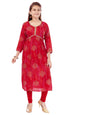 Aarika Girls Red-Rani Colour Cotton Printed Kurti (Kurti-K-701-Red-30)