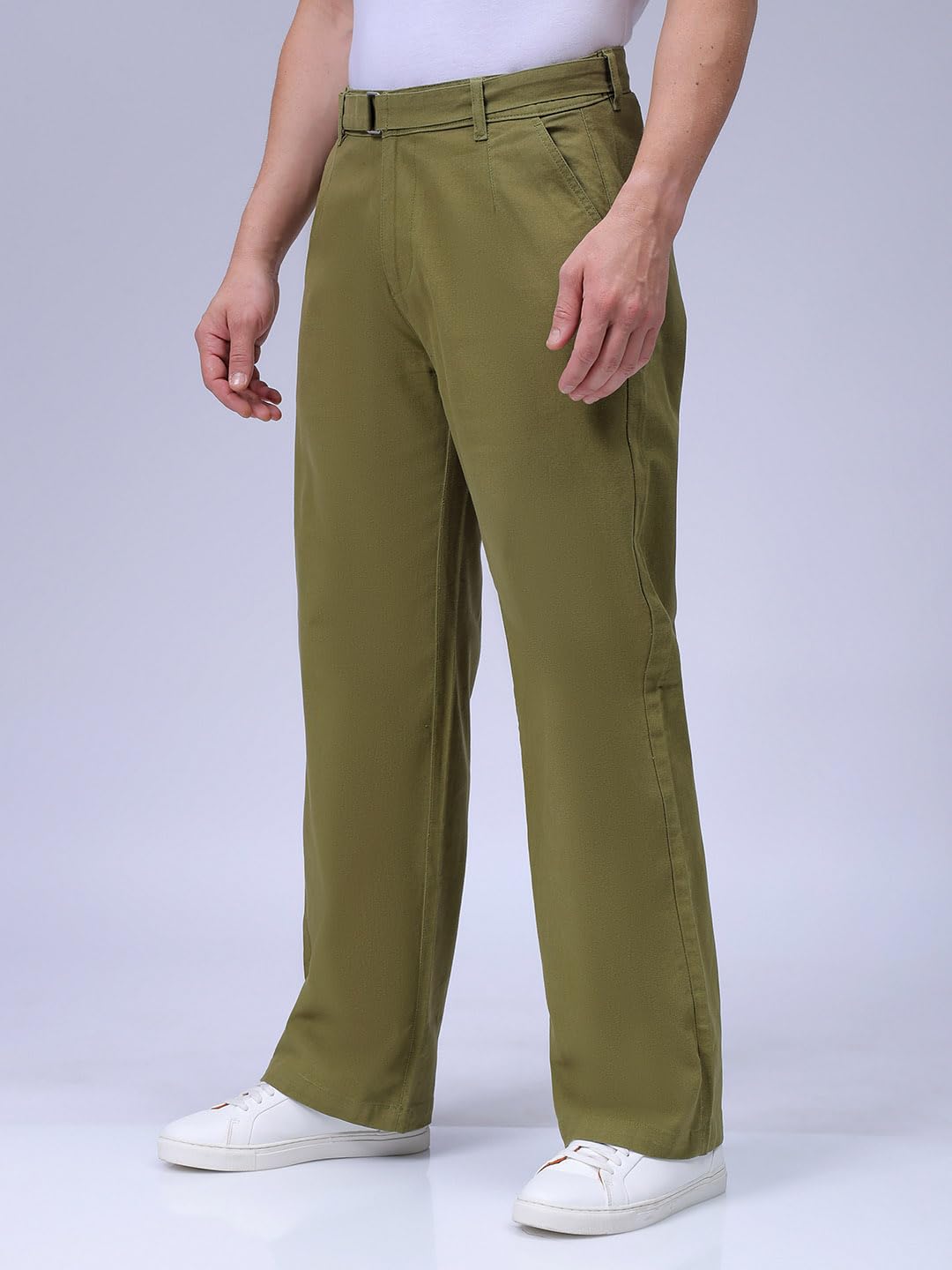 The Indian Garage Co Men Baggy Solid Mid-Rise Trousers