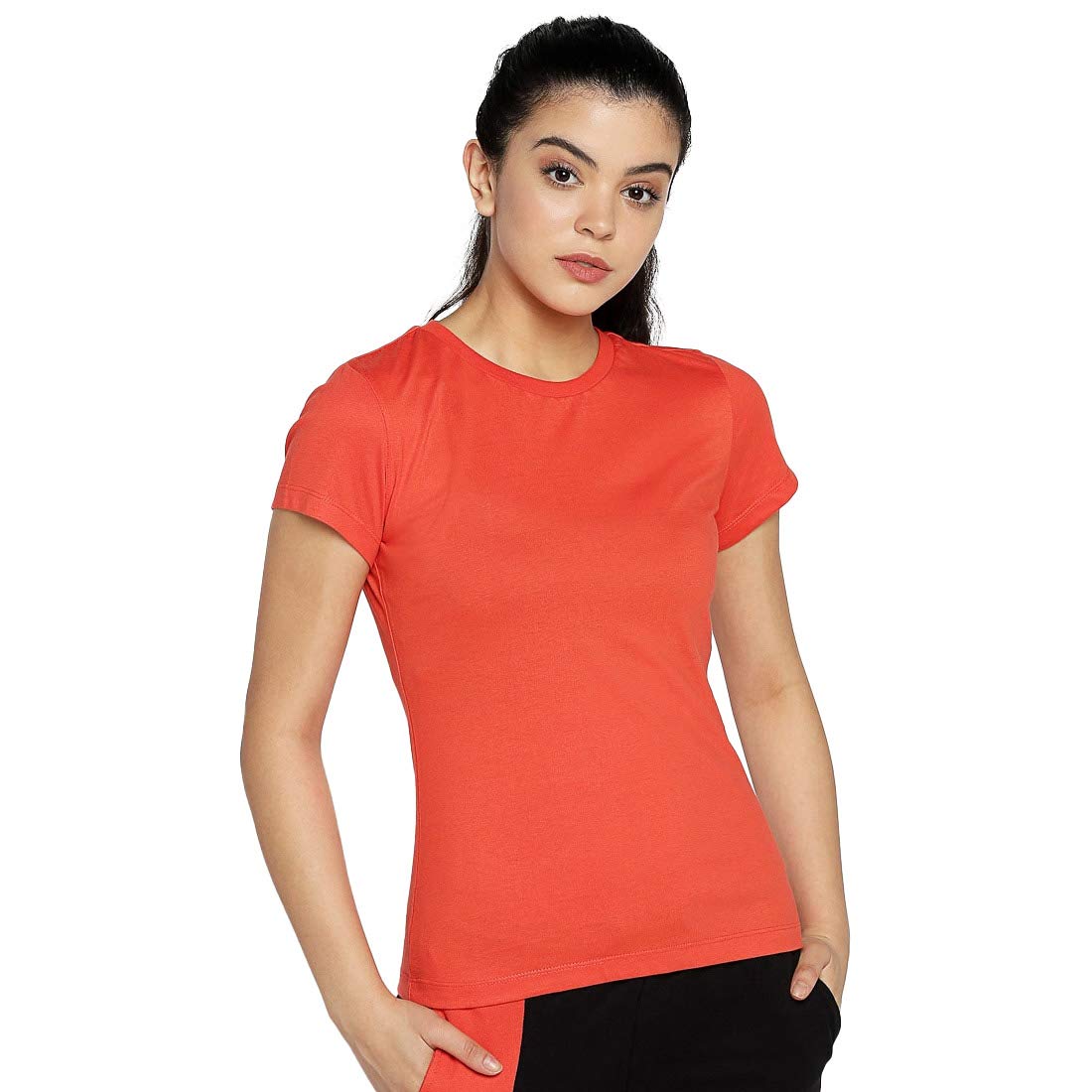 Bewakoof Womens 100% Cotton T-Shirt - Slim Fit, Round Neck, Half Sleeves