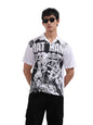 The Indian Garage Co Mens Relaxed Fit Batman Printed Cuban Collar Half Sleeves Street Sweater