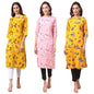 LookMark Womens Printed Crepe Kurti Combo Pack of-3