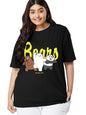 Bewakoof Official Cartoon Network Merchandise Womens Graphic Print Oversized Fit Half Sleeve Round Neck Cotton Plus Size T-Shir