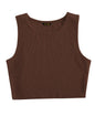 Toochki Tops for Woman | Spandex Top | Crop | Short | Western | for Jeans | Sleeveless | Stretchable | Brown