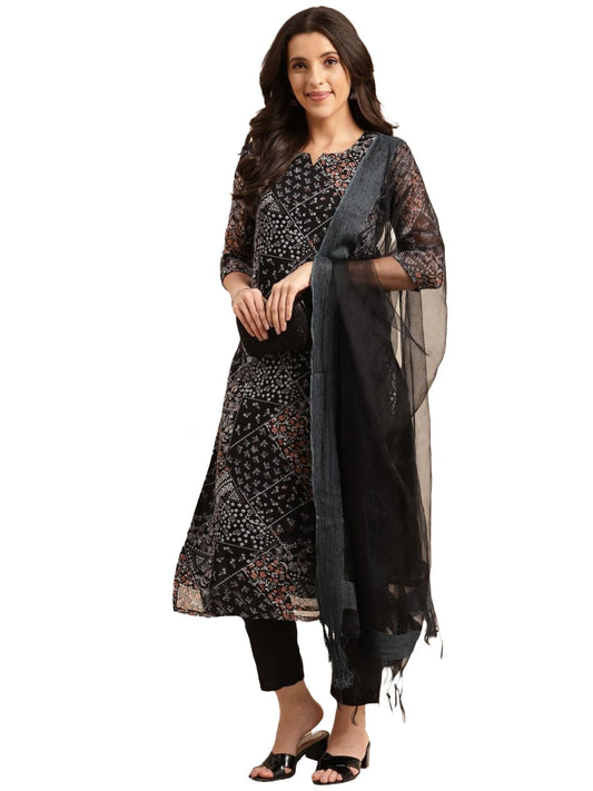 ANNI DESIGNER Women's Cotton Blend Straight Kurta