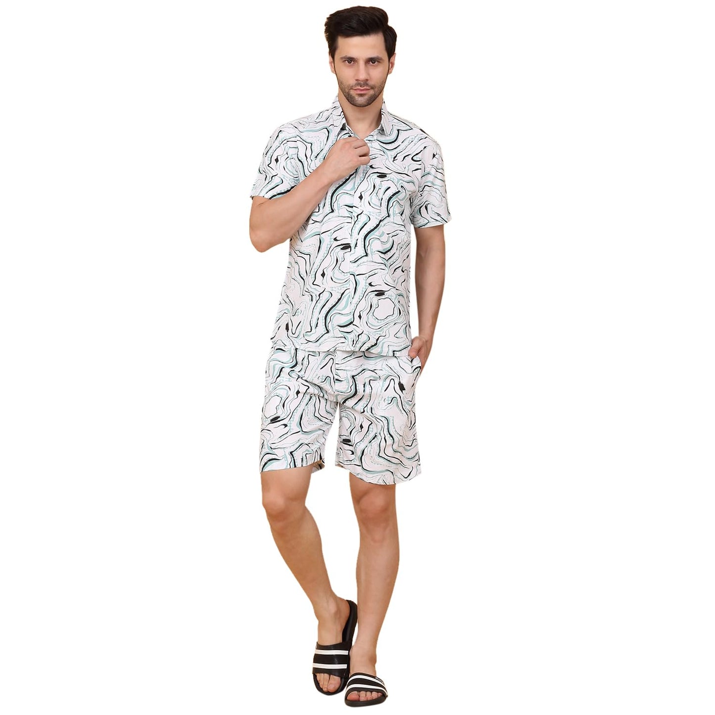 Sweet Dreams Men Printed Shorts Set