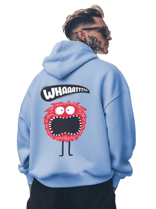 Veirdo Mens Cotton Fleece Regular Fit Hoodie Full Sleeve Skull Back Graphic Printed Jumper Power Sweatshirt