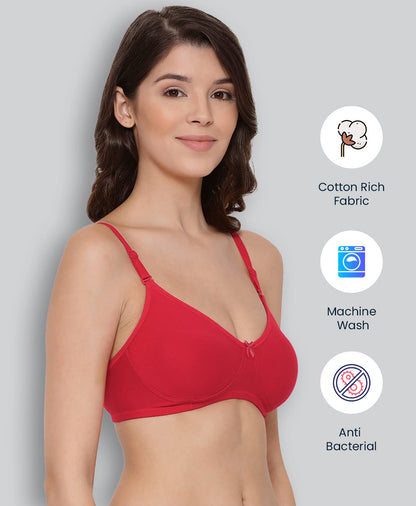 Lyra WomenS Cotton Non Padded Wire Free Seamless Spacer Bra
