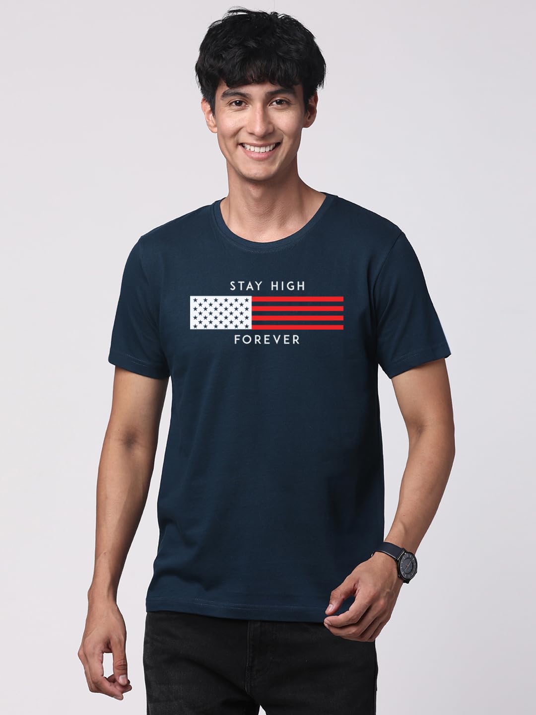 ADRO Mens Flag Printed Cotton T-Shirt_RN24-L2-FLAG-SB
